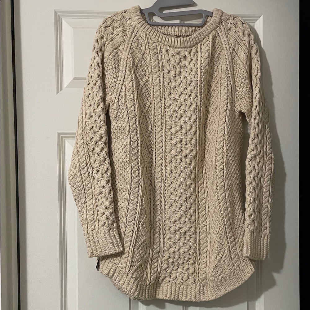 L.L. Bean Cable Knit Sweater in Cream